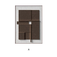 HKM-700435 Nordic Brown 3D Geometric Abstract Canvas Art for Modern Décor