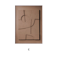 HKM-700435 Nordic Brown 3D Geometric Abstract Canvas Art for Modern Décor