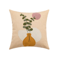 HKM-700499 Embroidered Cotton and Linen Pillowcase in Pastoral Style - 45x45cm