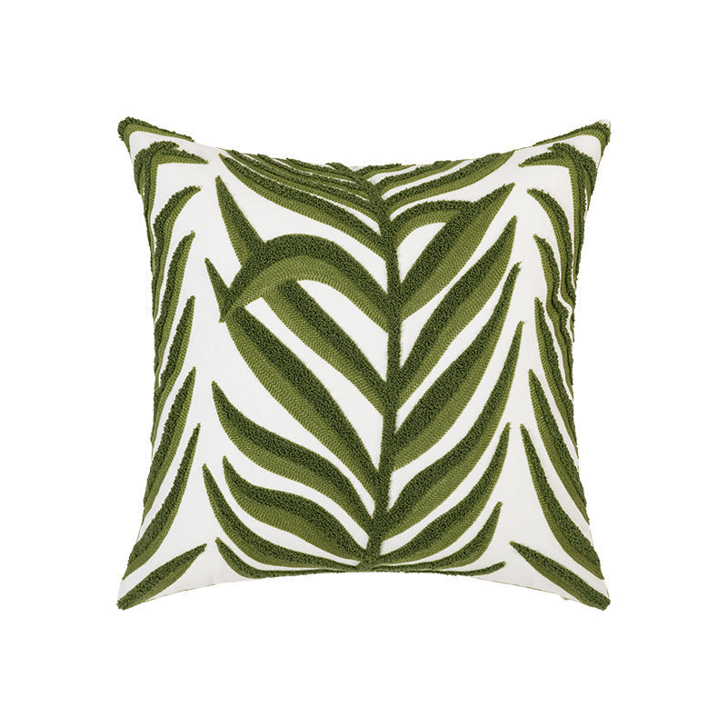 HKM-700499 Embroidered Cotton and Linen Pillowcase in Pastoral Style - 45x45cm