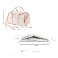 HKM-700627 Breathable Foldable Pet Carrier Bag for Cats – Soft Oxford Cloth, 10 lbs Capacity, Light Pink & Gray White Options