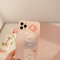 HKM-700691 Matte Soft Rabbit Phone Case for iPhone Models - UV Protective TPU Cover