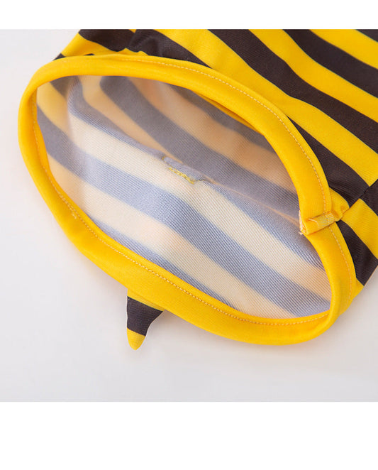 HKM-700883 Cute Bee Shaped Dog Swimsuit - Adjustable Suspenders for All Sizes