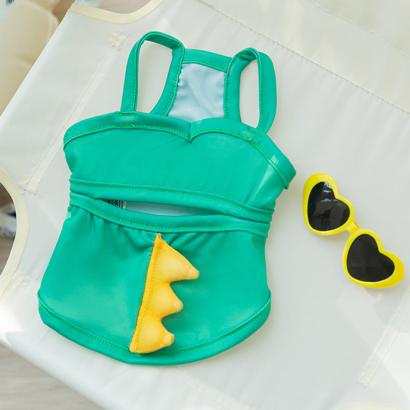 HKM-700883 Cute Bee Shaped Dog Swimsuit - Adjustable Suspenders for All Sizes