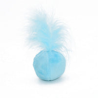 HKM-700883 Vocal Catnip Cat Claw Toy Ball with Feather - Soft Crystal Flannel & Fiber Cotton, 14G Diameter