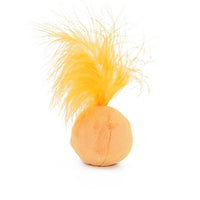HKM-700883 Vocal Catnip Cat Claw Toy Ball with Feather - Soft Crystal Flannel & Fiber Cotton, 14G Diameter