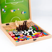 HKM-701011 15 in 1 Wooden Fast Sling Puck Board Game – Indoor Family Fun and Party Game for All Ages