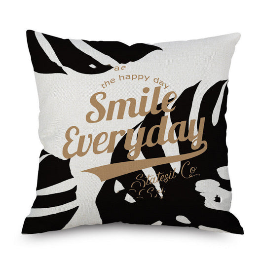 HKM-701267 Linen Pillowcase for Sofa or Bedside Use, 45x45cm, 100% Polyester, Hand Washable