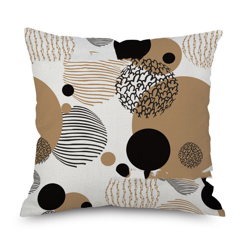 HKM-701267 Linen Pillowcase for Sofa or Bedside Use, 45x45cm, 100% Polyester, Hand Washable