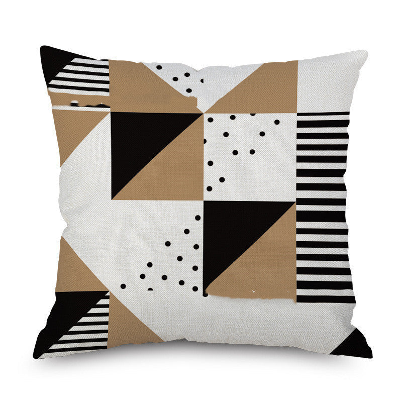 HKM-701267 Linen Pillowcase for Sofa or Bedside Use, 45x45cm, 100% Polyester, Hand Washable