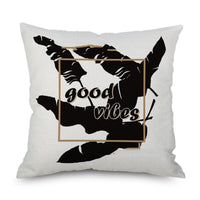 HKM-701267 Linen Pillowcase for Sofa or Bedside Use, 45x45cm, 100% Polyester, Hand Washable