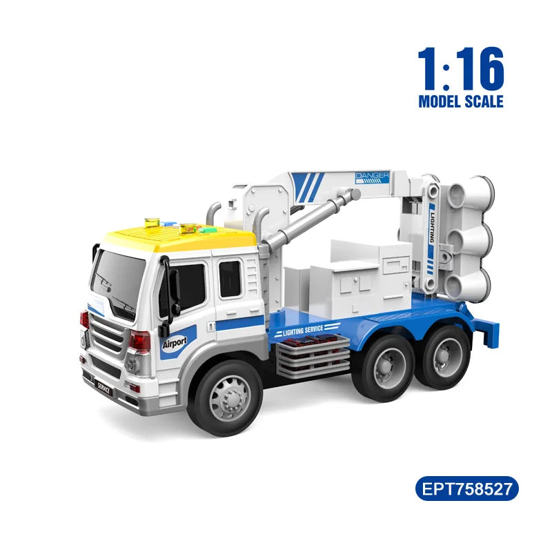 HKM-701395 1/16 Scale Friction Dump Truck Toy with Light & Sound for Kids