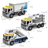 HKM-701395 1/16 Scale Friction Dump Truck Toy with Light & Sound for Kids