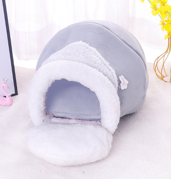 HKM-701395 Cozy 3-in-1 Pet House Bed - Soft Basin-Shaped Design for Cats and Dogs