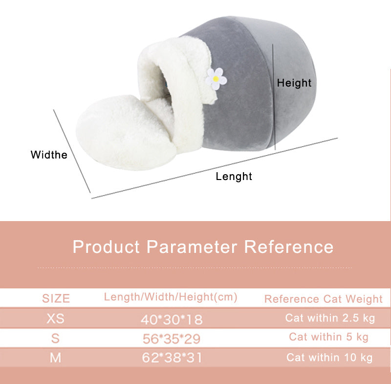 HKM-701395 Cozy 3-in-1 Pet House Bed - Soft Basin-Shaped Design for Cats and Dogs