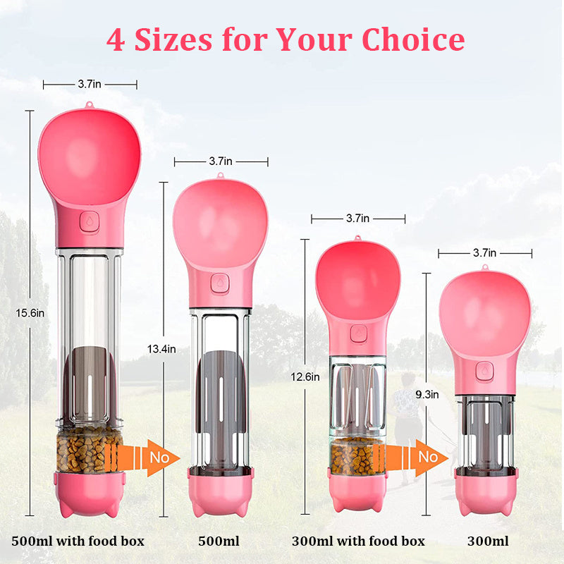 HKM-701459 Multi-Functional Pet Water Bottle with Waste Bag and Shovel - 300ml Capacity