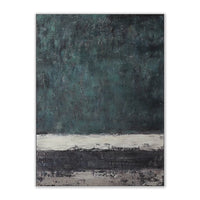 HKM-701523 Handmade Large Abstract Canvas Painting in Retro Green Texture for Modern Home Decor