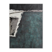HKM-701523 Handmade Large Abstract Canvas Painting in Retro Green Texture for Modern Home Decor