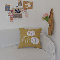 HKM-701587 Cotton Canvas Pillow with Towel Embroidery - 45x45cm Decorative Cushion