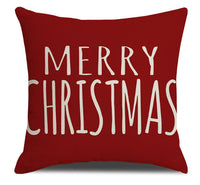 HKM-701651 Christmas Red Combination Throw Pillowcase - Linen, 45x45cm, Modern Simplicity Design