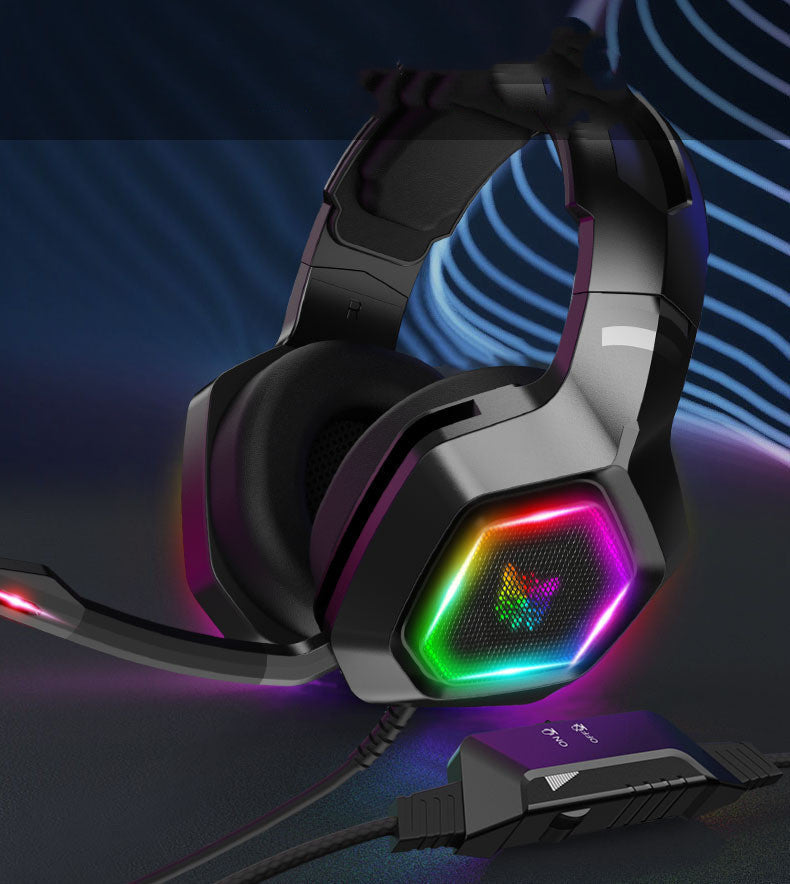 HKM-701651 Wired Gaming Headset with Noise Reduction and Microphone, Adjustable Cloth Earmuffs, Universal Compatibility