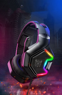 HKM-701651 Wired Gaming Headset with Noise Reduction and Microphone, Adjustable Cloth Earmuffs, Universal Compatibility