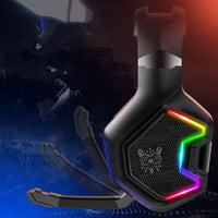 HKM-701651 Wired Gaming Headset with Noise Reduction and Microphone, Adjustable Cloth Earmuffs, Universal Compatibility