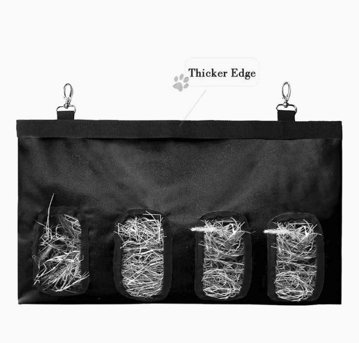 HKM-701779 Hanging Small Pet Feed Bag for Rabbits, Chinchillas, and Rats - Durable 600D Oxford Cloth