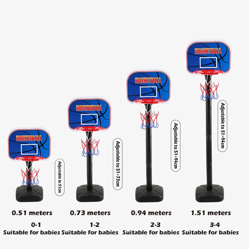 HKM-701843 Adjustable Height Basketball Hoop for Kids with Inflatable Ball - Indoor Sports Toy for Ages 3+