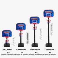 HKM-701843 Adjustable Height Basketball Hoop for Kids with Inflatable Ball - Indoor Sports Toy for Ages 3+