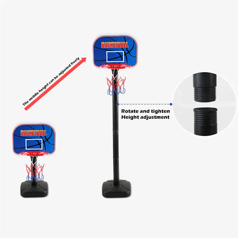 HKM-701843 Adjustable Height Basketball Hoop for Kids with Inflatable Ball - Indoor Sports Toy for Ages 3+