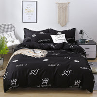 HKM-701907 Floral Plant Pattern Aloe Cotton 4-Piece Bedding Set in Multiple Sizes