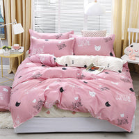 HKM-701907 Floral Plant Pattern Aloe Cotton 4-Piece Bedding Set in Multiple Sizes