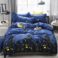 HKM-701907 Floral Plant Pattern Aloe Cotton 4-Piece Bedding Set in Multiple Sizes