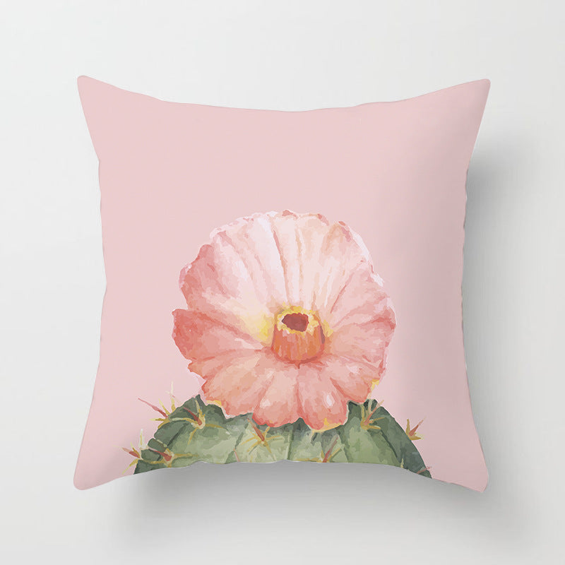 HKM-701971 Cactus Print Polyester Cushion Cover for Stylish Home Decor - 45cm x 45cm