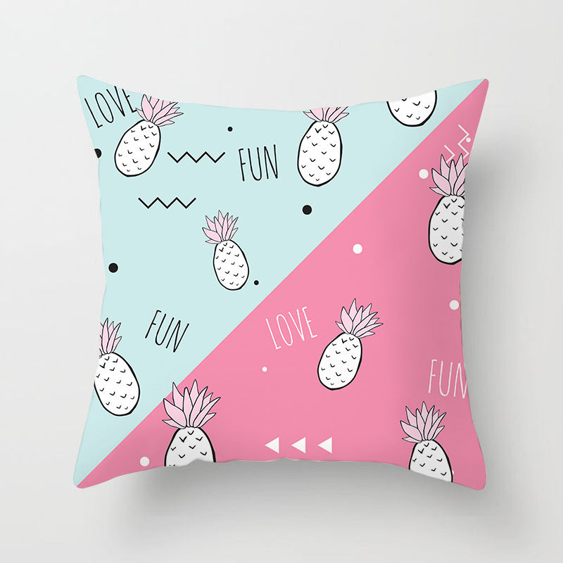 HKM-701971 Cactus Print Polyester Cushion Cover for Stylish Home Decor - 45cm x 45cm