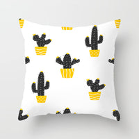 HKM-701971 Cactus Print Polyester Cushion Cover for Stylish Home Decor - 45cm x 45cm
