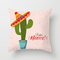 HKM-701971 Cactus Print Polyester Cushion Cover for Stylish Home Decor - 45cm x 45cm