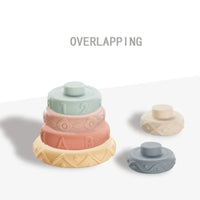 HKM-702163 Soft Silicone Rainbow Ring Stacking Toy for Fine Motor Skills Development in Infants and Toddlers