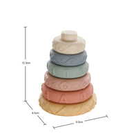 HKM-702163 Soft Silicone Rainbow Ring Stacking Toy for Fine Motor Skills Development in Infants and Toddlers