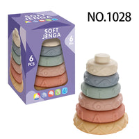 HKM-702163 Soft Silicone Rainbow Ring Stacking Toy for Fine Motor Skills Development in Infants and Toddlers