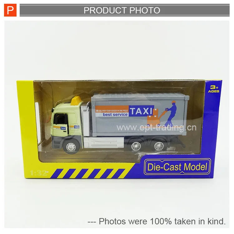HKM-702227 1:32 Scale Diecast Truck and Van Toy Set for Kids, Construction Vehicles, Educational Play, Ideal for Ages 2-7