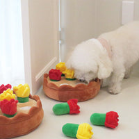 HKM-702227 Tulip Suit Plush Pet Toy with Hidden Food Feature