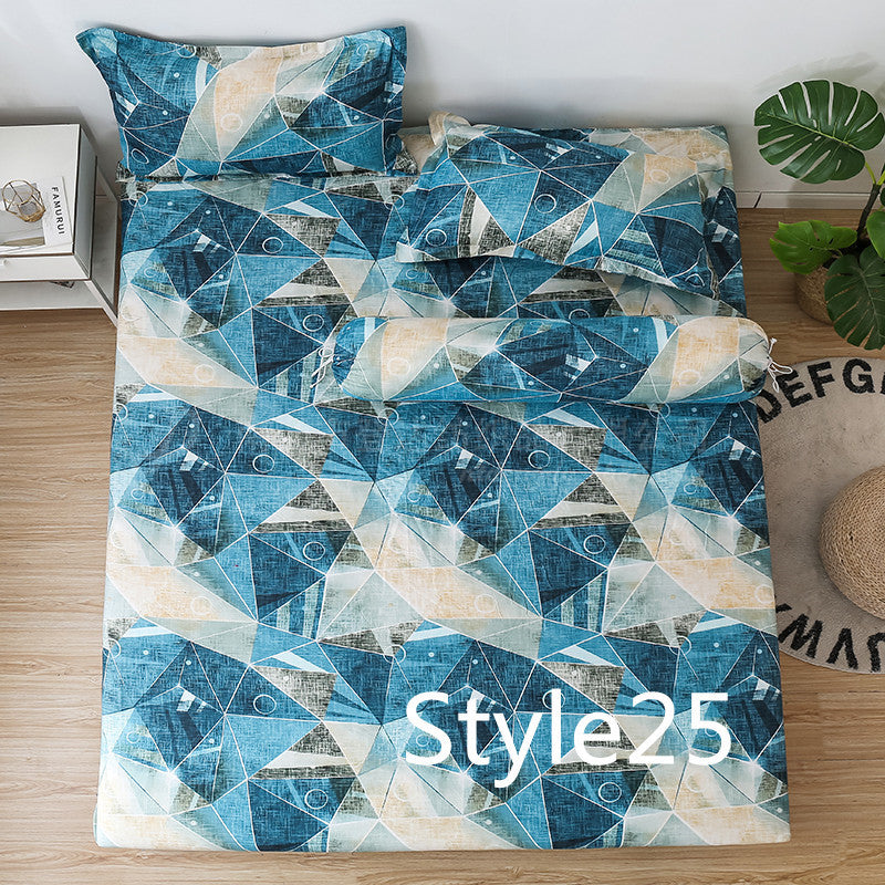 HKM-702419 Cartoon Single Bed Linen Set with Mattress Pad and Pillowcase - Multiple Sizes Available