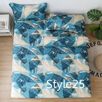 HKM-702419 Cartoon Single Bed Linen Set with Mattress Pad and Pillowcase - Multiple Sizes Available