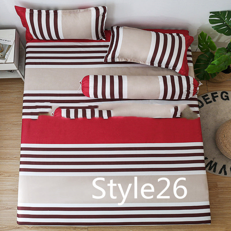 HKM-702419 Cartoon Single Bed Linen Set with Mattress Pad and Pillowcase - Multiple Sizes Available