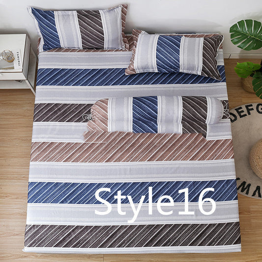 HKM-702419 Cartoon Single Bed Linen Set with Mattress Pad and Pillowcase - Multiple Sizes Available