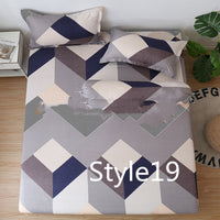 HKM-702419 Cartoon Single Bed Linen Set with Mattress Pad and Pillowcase - Multiple Sizes Available