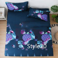 HKM-702419 Cartoon Single Bed Linen Set with Mattress Pad and Pillowcase - Multiple Sizes Available