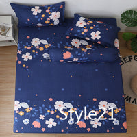 HKM-702419 Cartoon Single Bed Linen Set with Mattress Pad and Pillowcase - Multiple Sizes Available